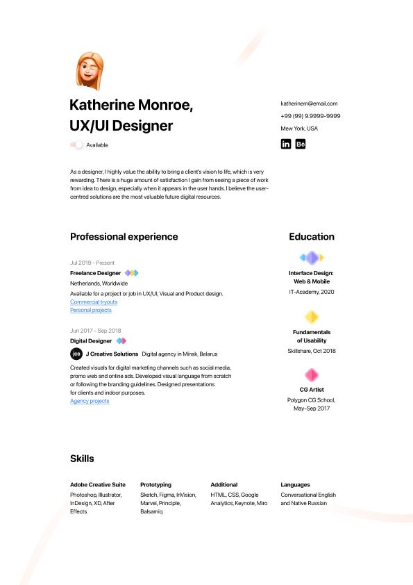 Bloom Resume Template Preview