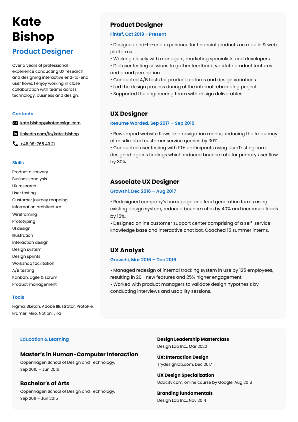 Deck Resume Template Preview