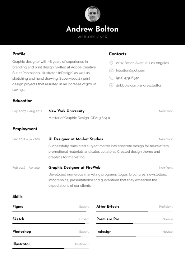 Drafting Resume Template Preview