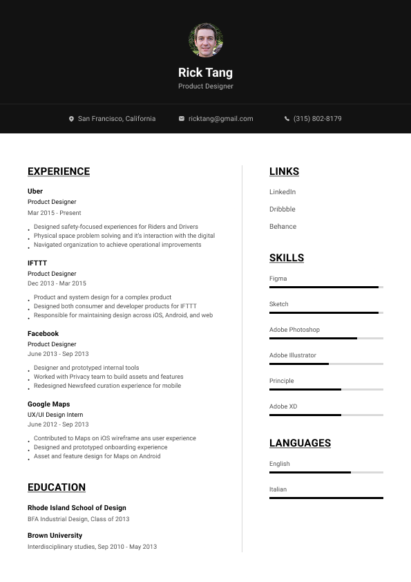 Eclipse Resume Template Preview