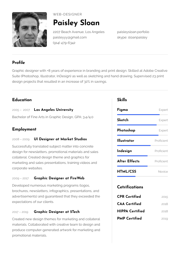 Gauge Resume Template Preview