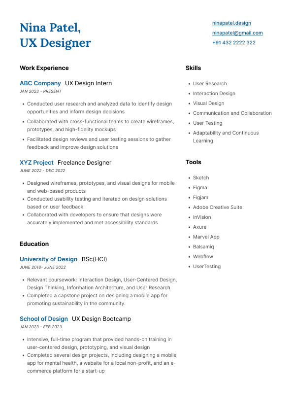 Harbor Resume Template Preview
