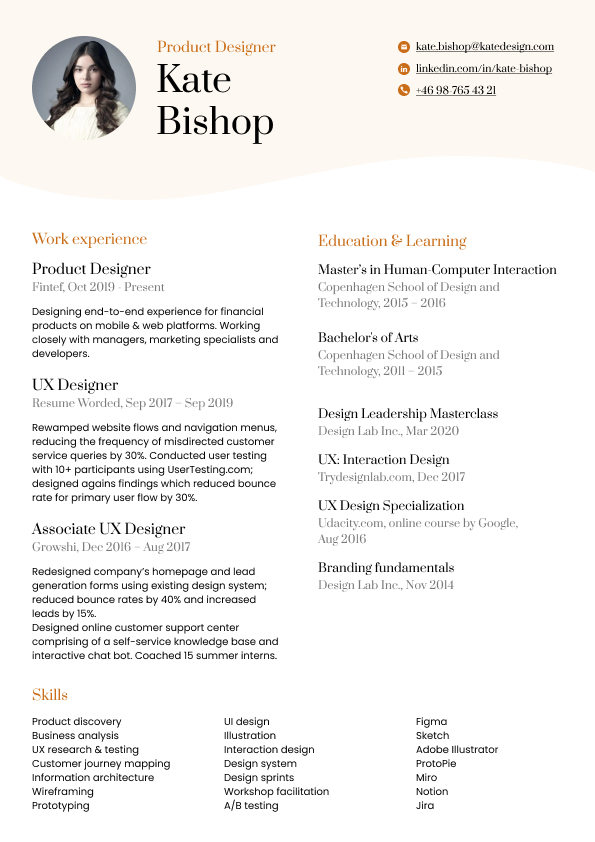 Meadow Resume Template Preview