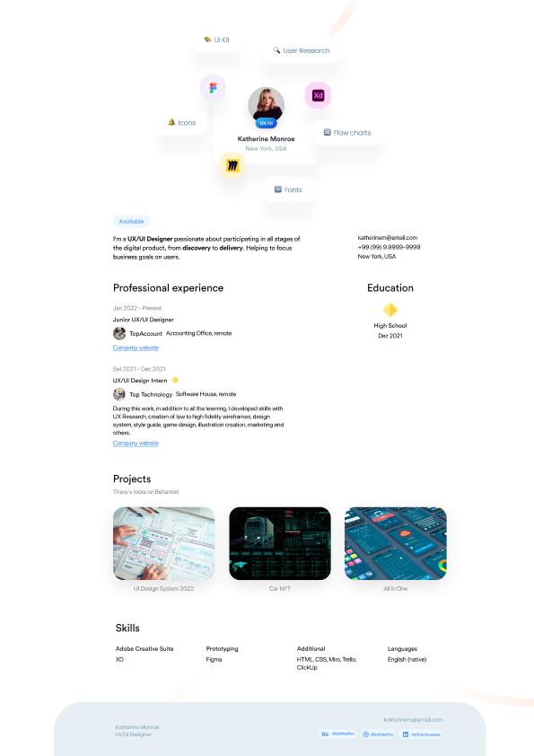 Muse Resume Template Preview
