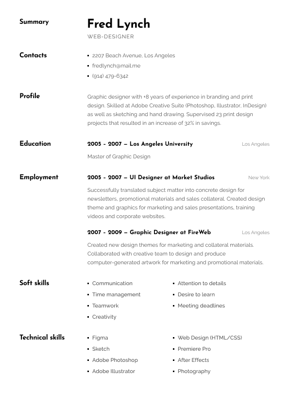 Twine Resume Template Preview