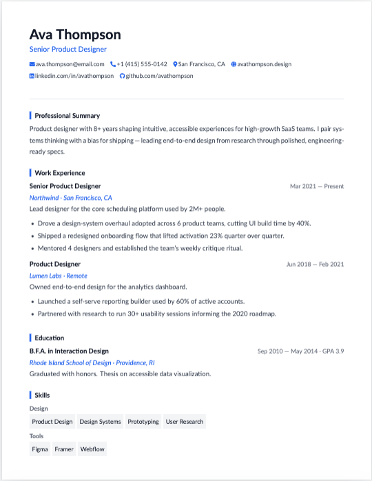 Circuit resume template preview